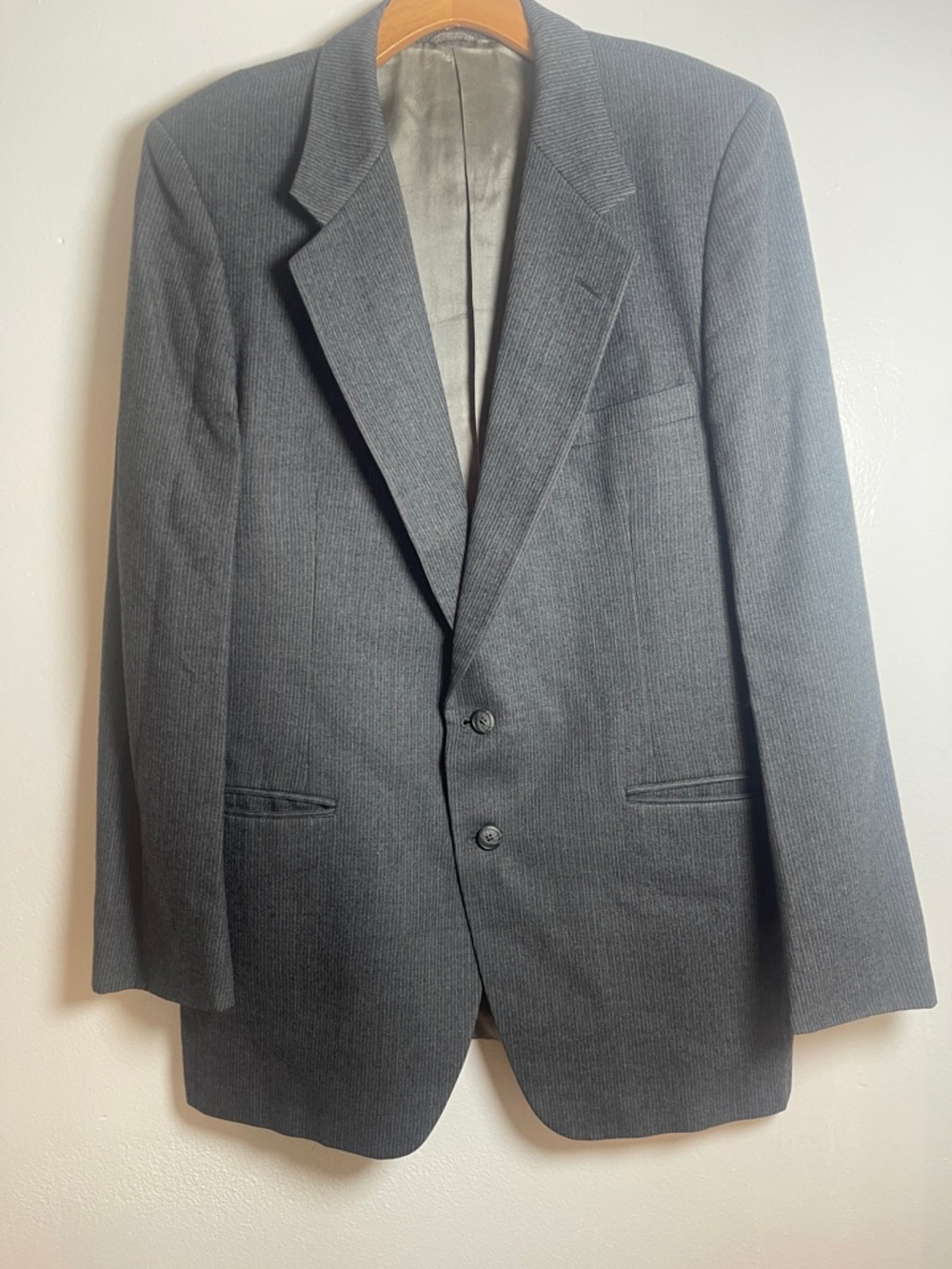 Givenchy Men's Charcoal Gray Single-Breasted Blazer 100% Pure Wool Size: 42 R